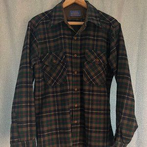 Vintage Green Pendleton Flannel Shirt